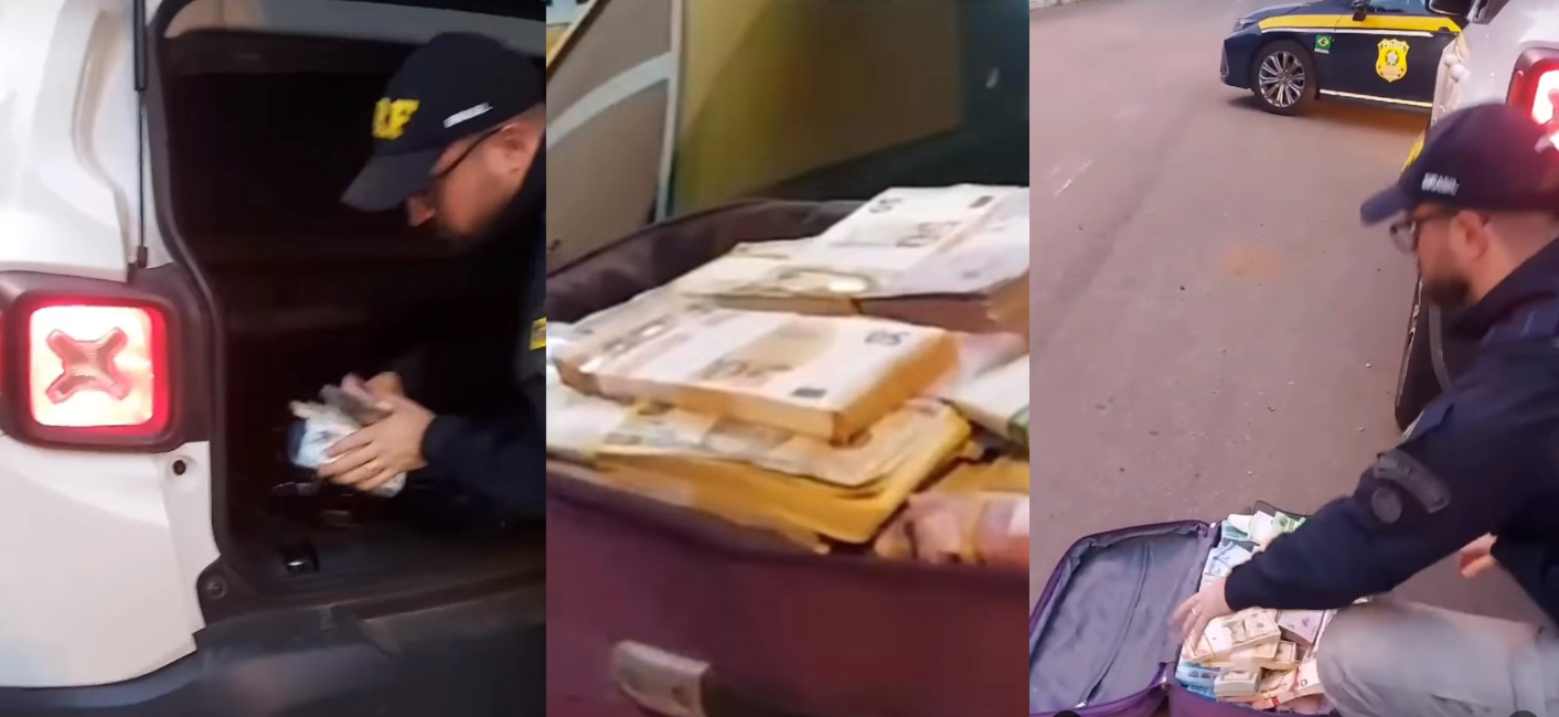 Polícia impede fuga de casal acusado de roubar um milhão e meio do Banco do Brasil.