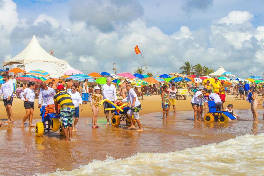 Praia com assessibilidade em Pontal do Ipiranga.