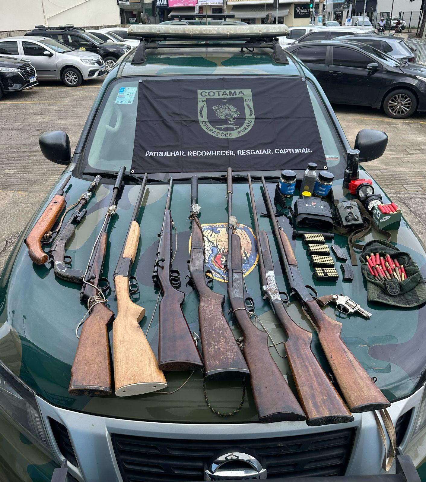 Armas e munições: Polícia Ambiental faz apreensões no ES.