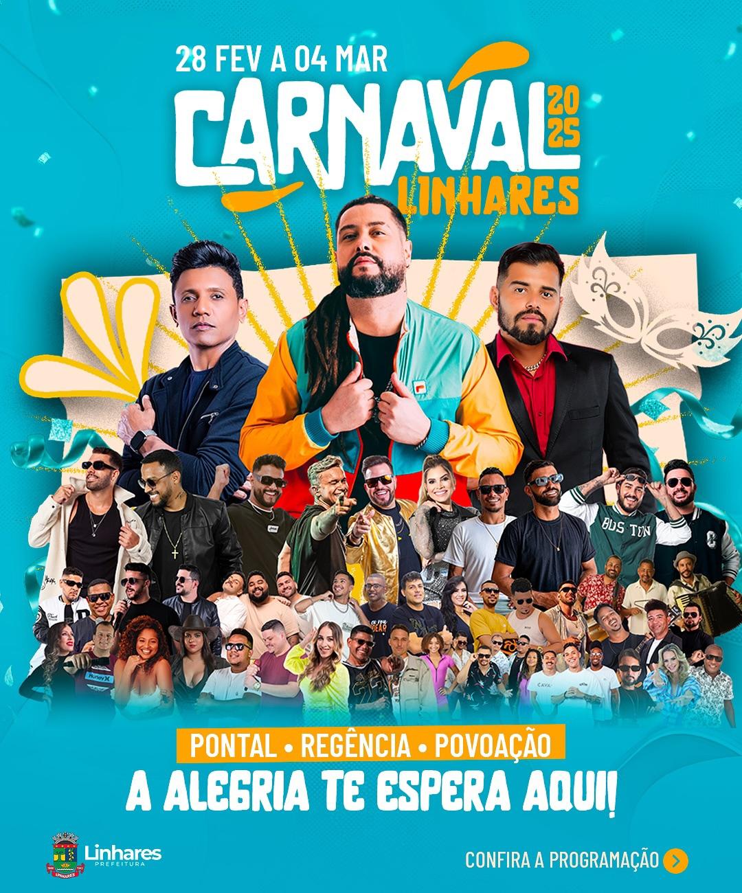 Linhares divulga programação de Carnaval.