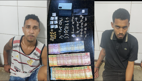 Polícia no bairro Salvador: dois envolvidos com o tráfico são presos.