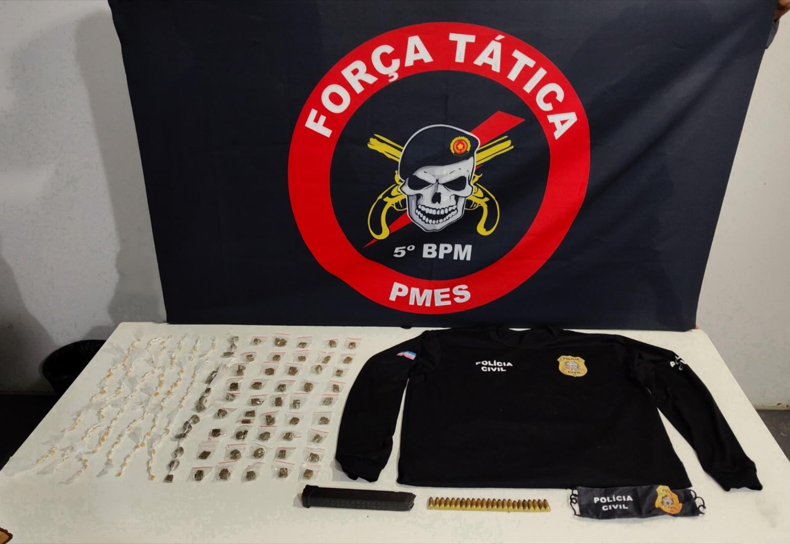 PMES prende seis pessoas e apreende armas e drogas durante ações em Aracruz