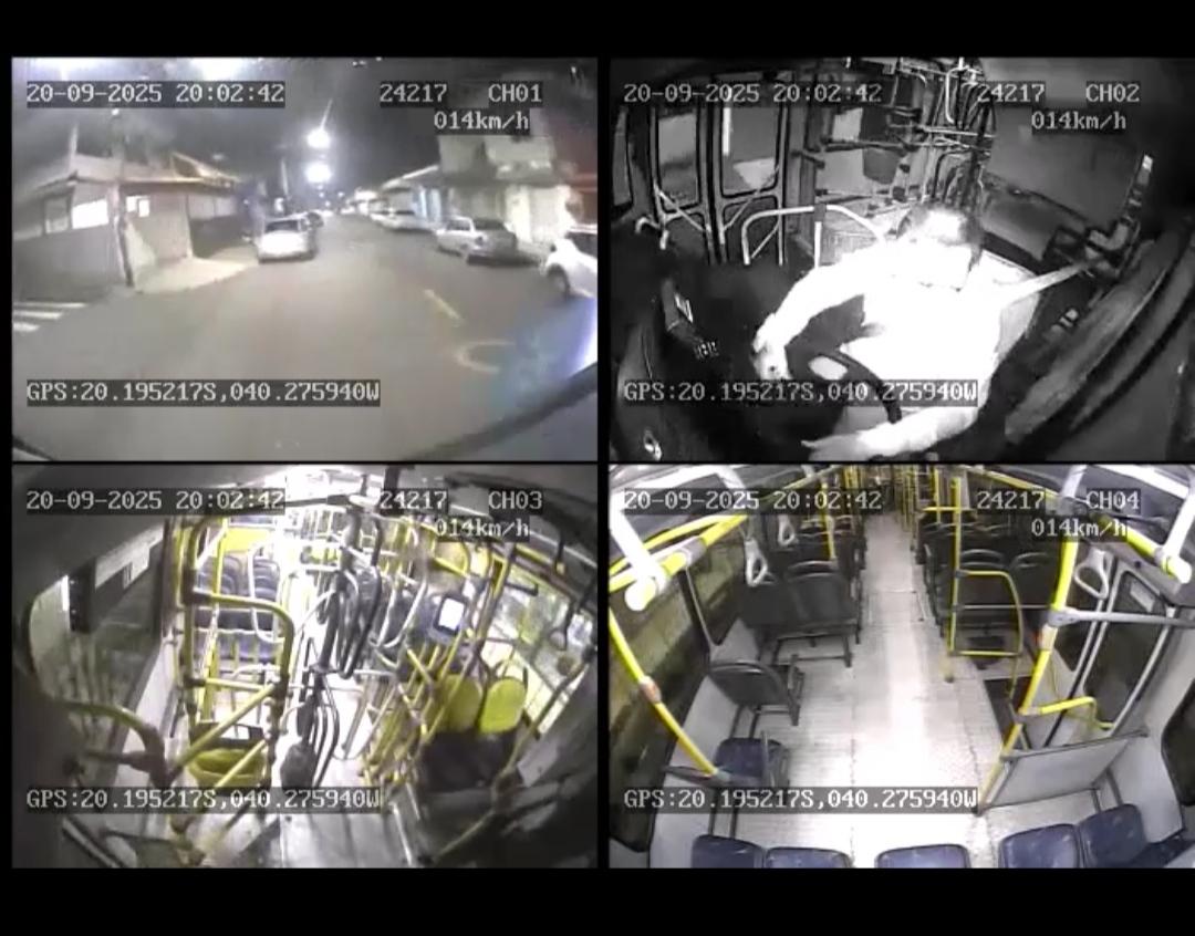 Câmeras registram crime e ajudam a prender um envolvido em incêndio em ônibus.