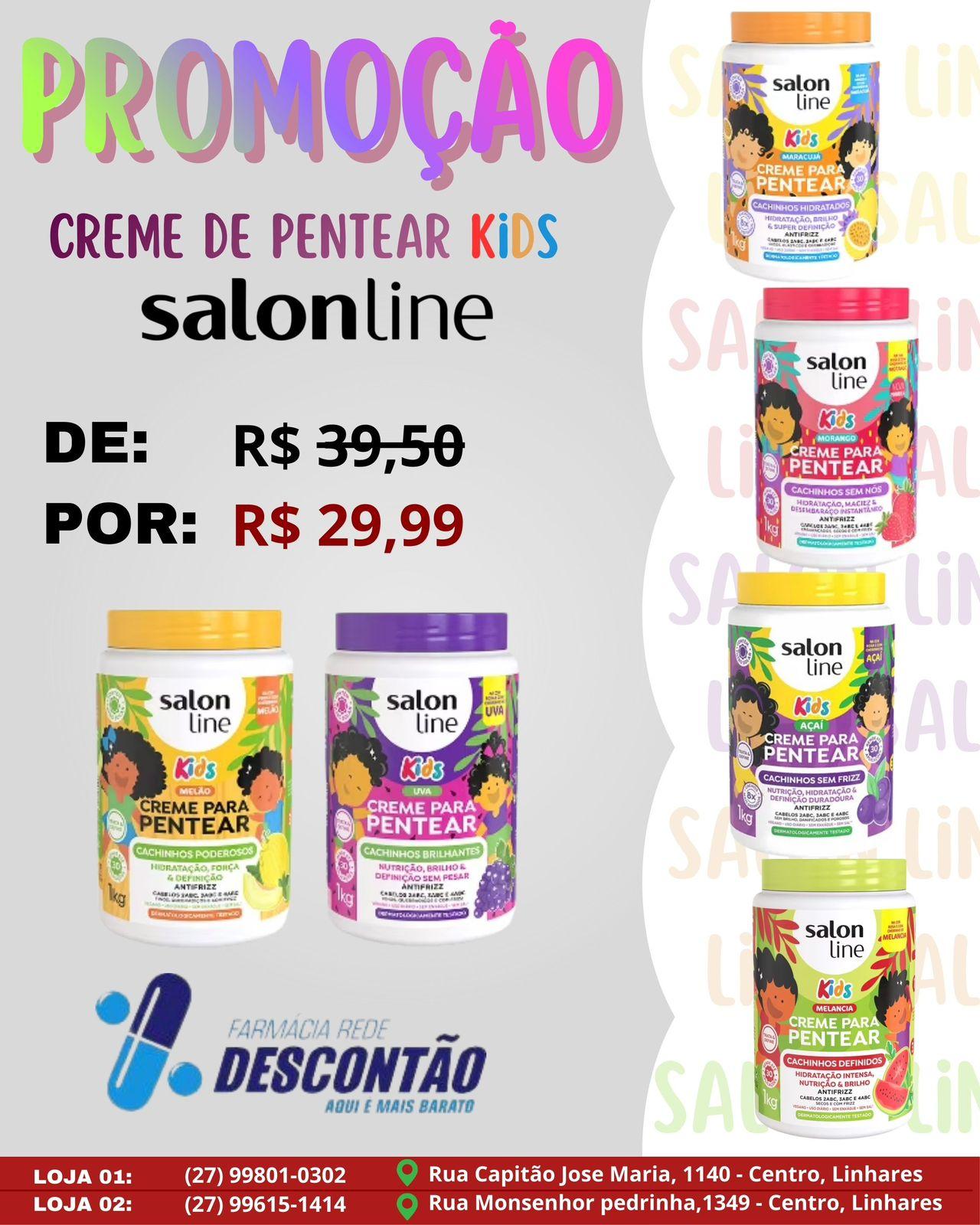 Promoção na Rede Descontão: creme para pentear com preço imbatível.