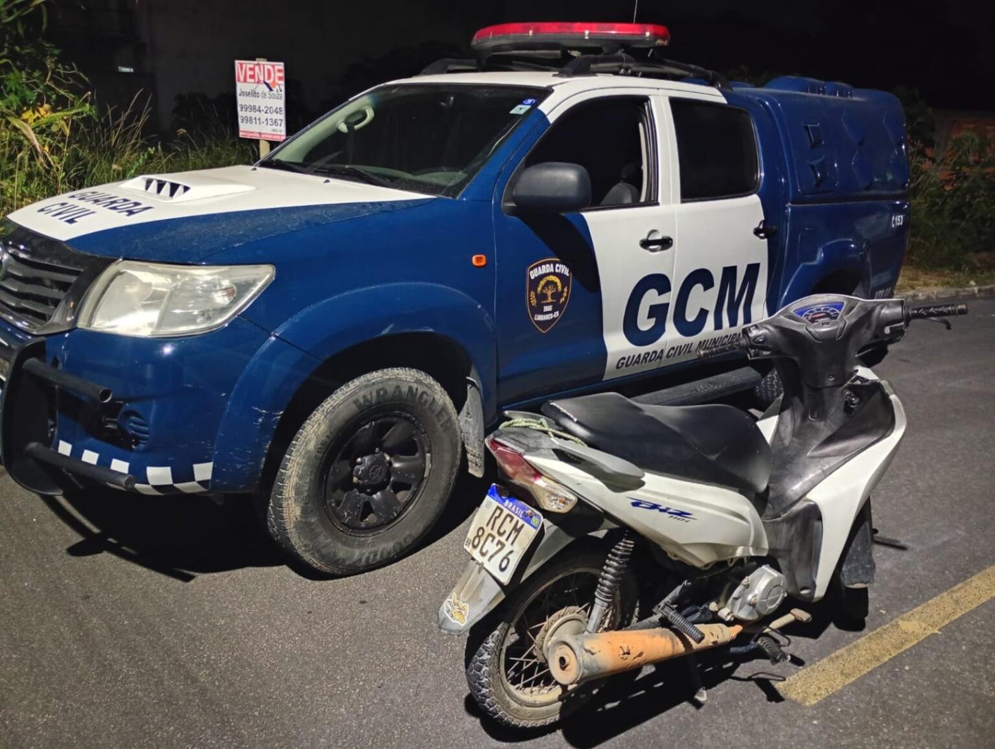 Operação de trânsito da GCM apreende moto com sinais de adulteração em Linhares.